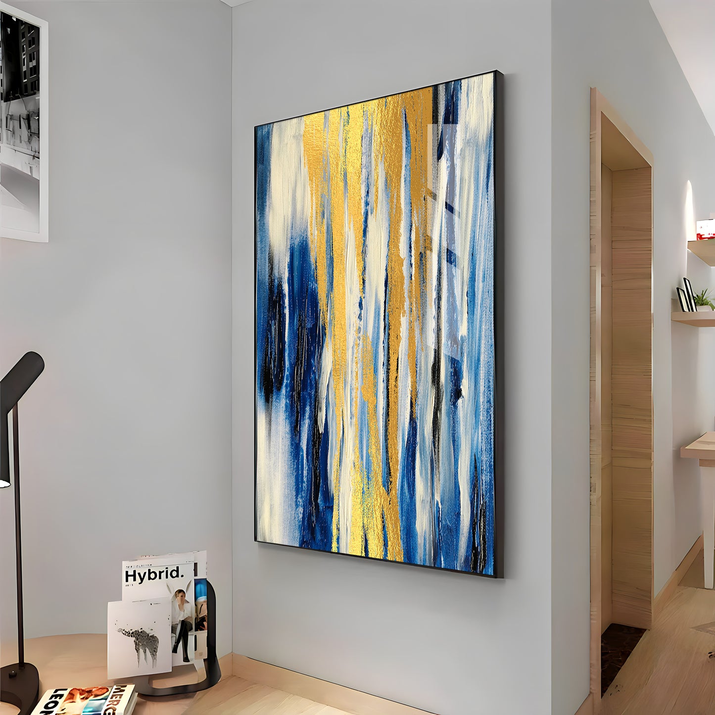 Radiant Blue Fusion Premium Acrylic Vertical Wall Art