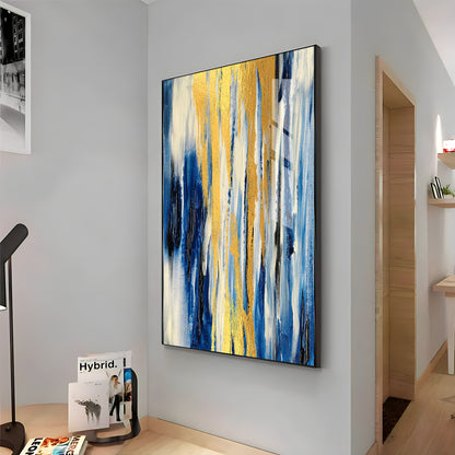 Radiant Blue Fusion Premium Acrylic Vertical Wall Art