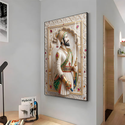 Warrior King Shivaji Maharaj Premium Acrylic Vertical Wall Art