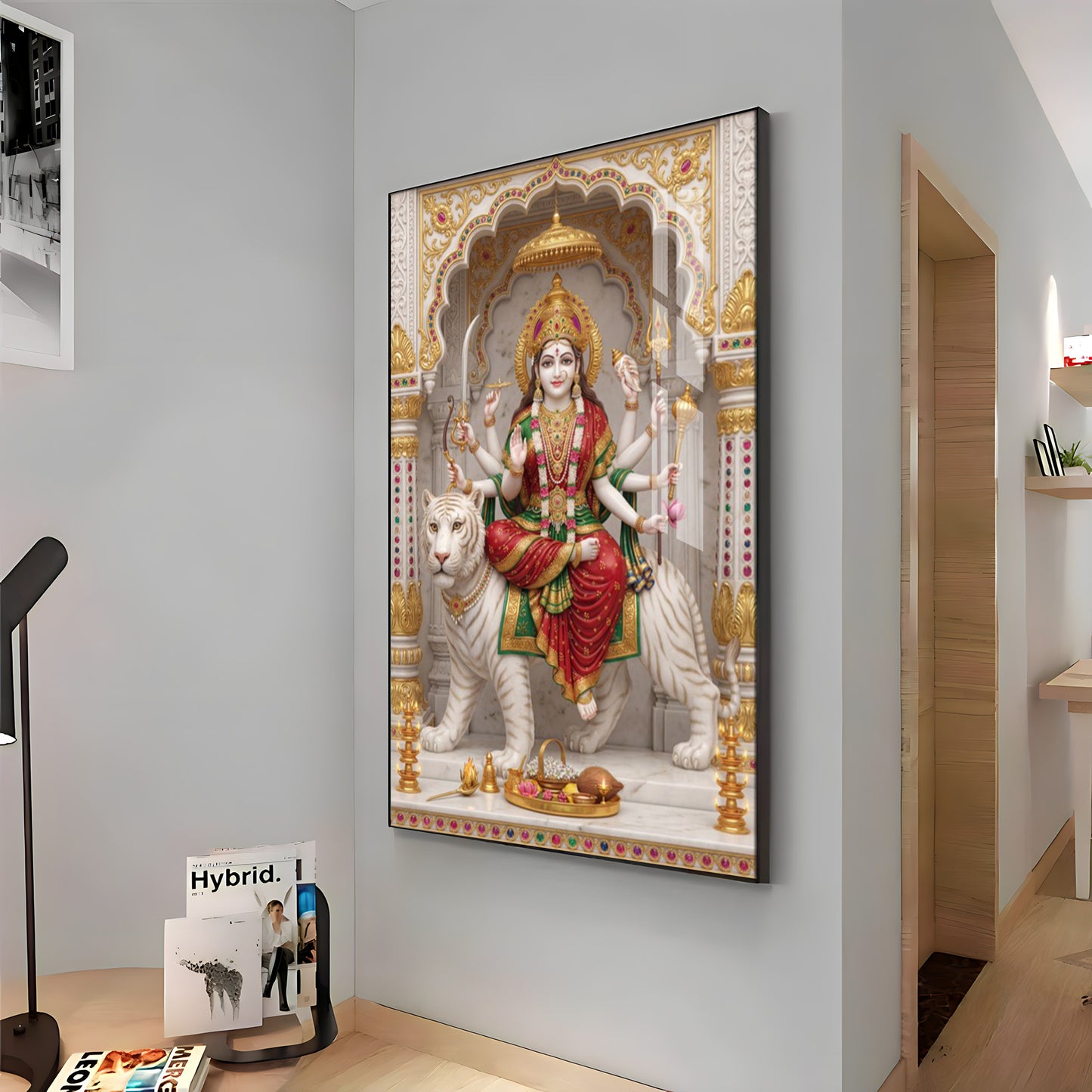Hindu Goddess Maa Durga Premium Acrylic Vertical Wall Art