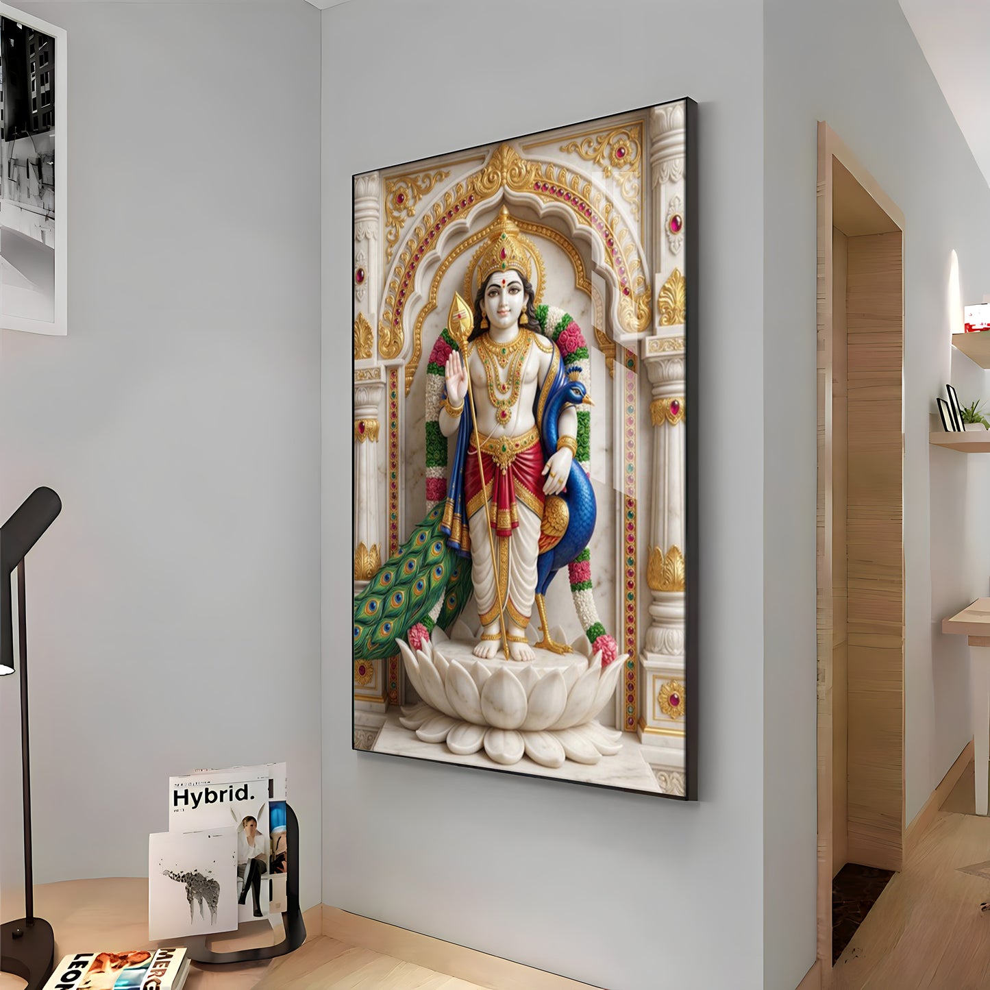 Lord Muruga Ji Premium Acrylic Vertical Wall Art