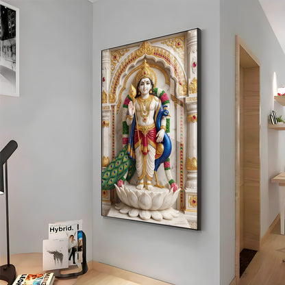 Lord Muruga Ji Premium Acrylic Vertical Wall Art