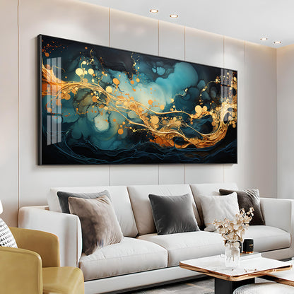 Abstract Colorful Background With Liquid Shapes Premium Acrylic Horizontal Wall Art