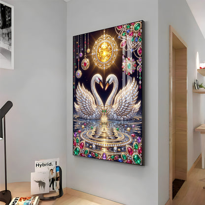 Pair Of White Swans Premium Acrylic Vertical Wall Art