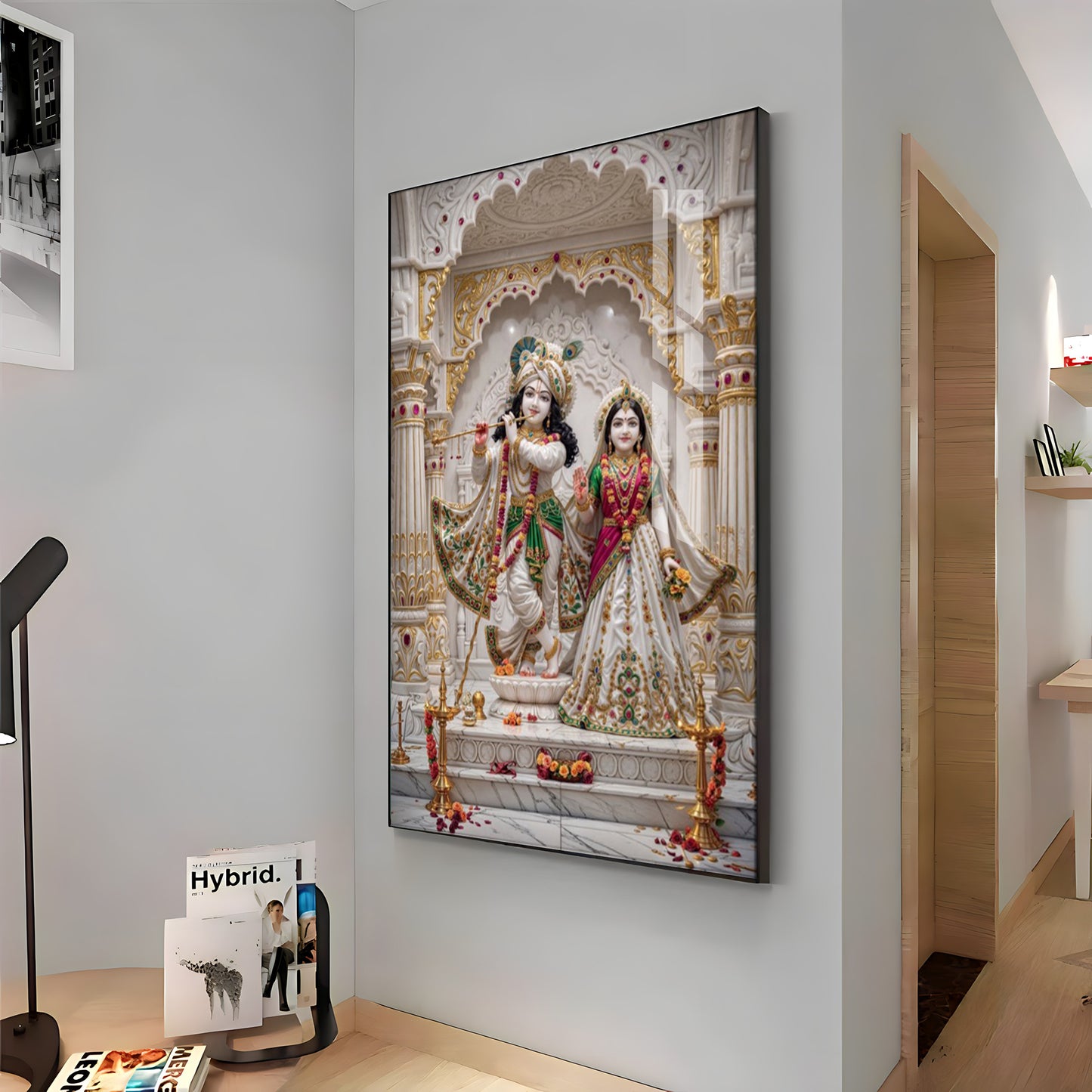 Grace Of Radha Krishna Love Premium Acrylic Vertical Wall Art