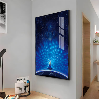 Mystic Peacock Premium Acrylic Vertical Wall Art