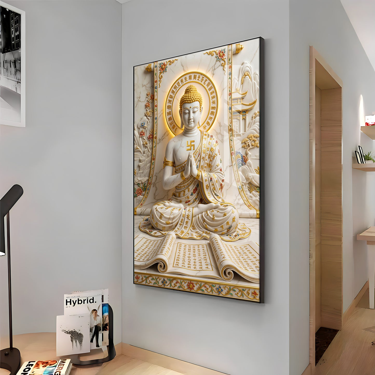 Beautiful Sitting Buddha Premium Acrylic Vertical Wall Art