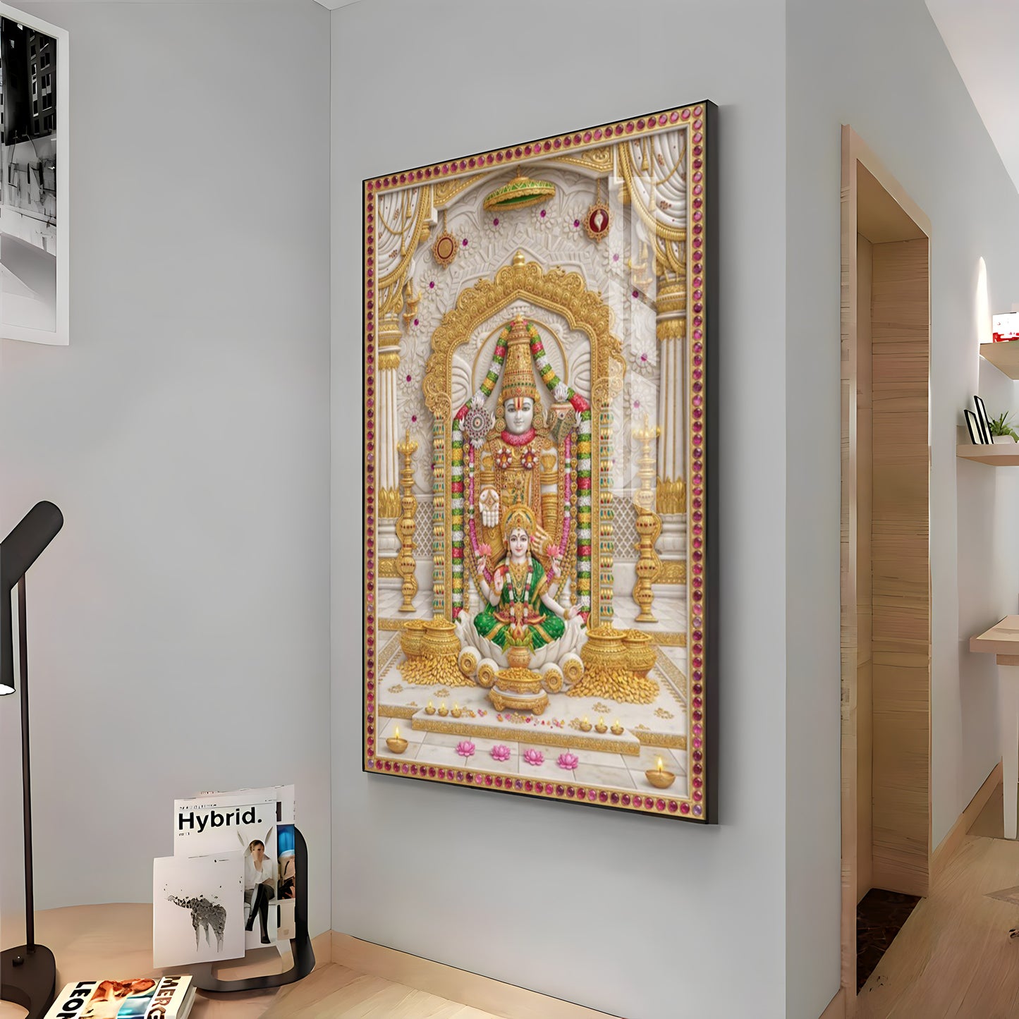 Hindu God Tirupati Venkatachalapathy Premium Acrylic Vertical Wall Art