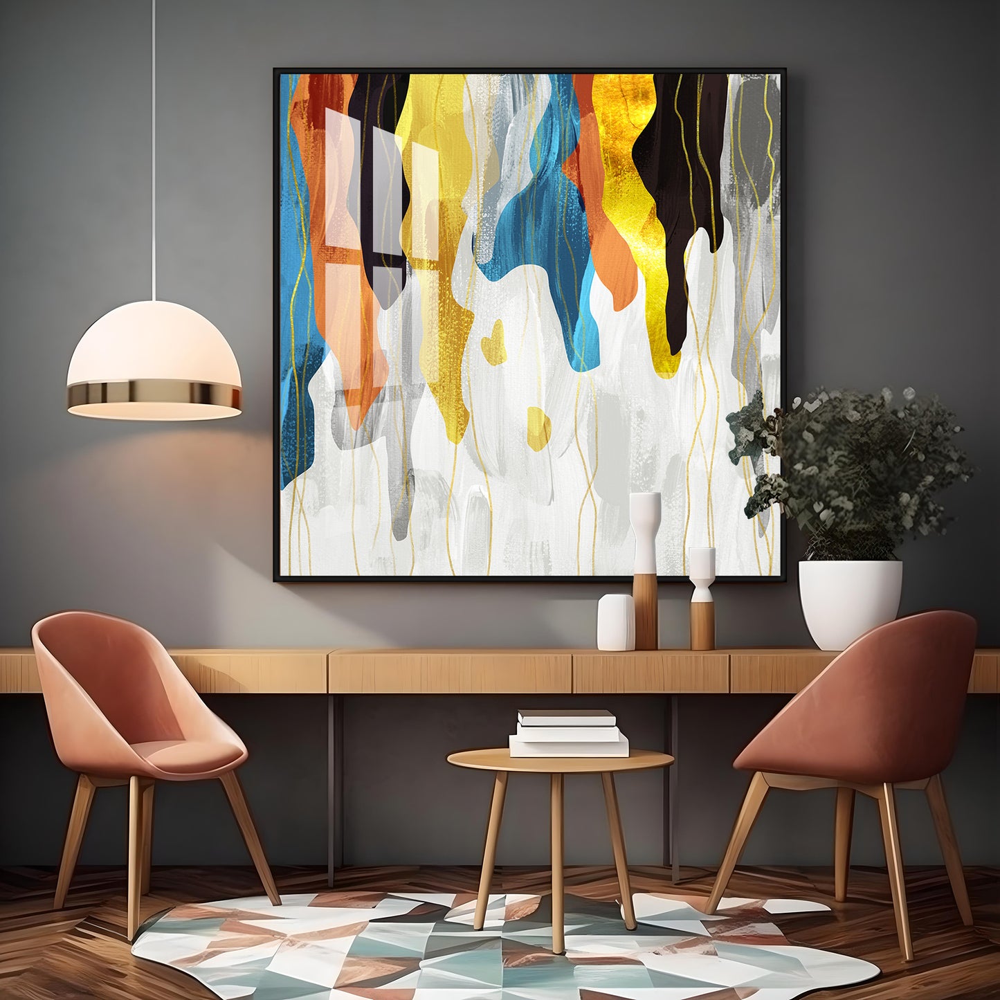 Colorful Abstract Premium Acrylic Square Wall Art