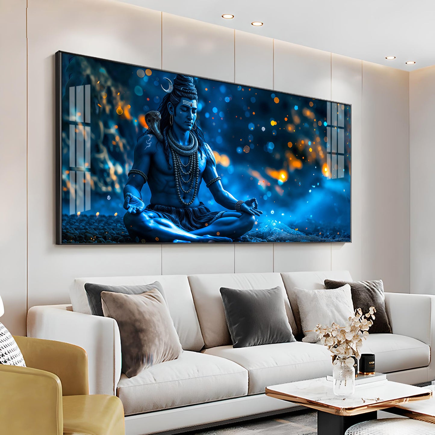 Mahadev In Spiritual Endeavor Premium Acrylic Horizontal Wall Art