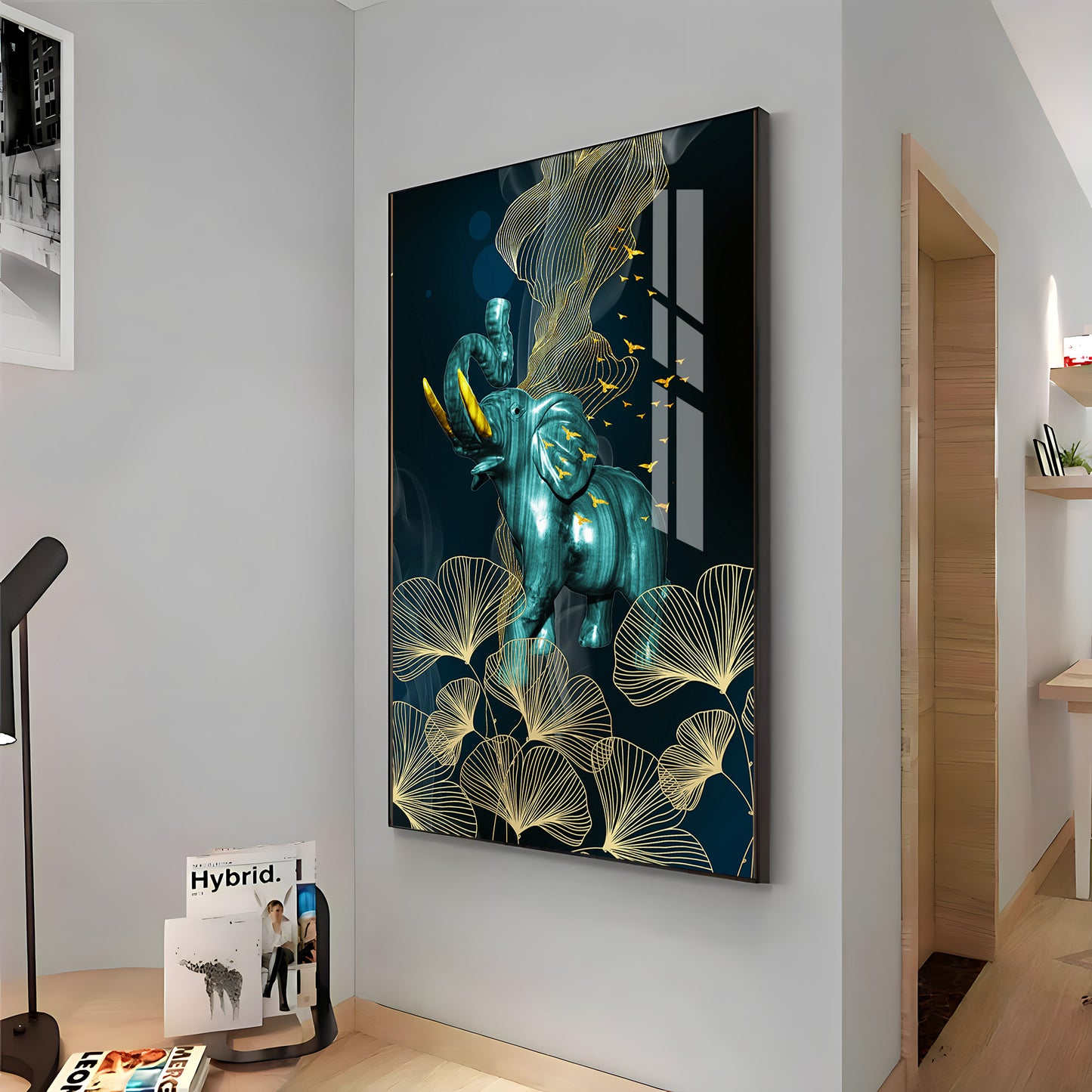 Blue Elephant Premium Acrylic Vertical Wall Art