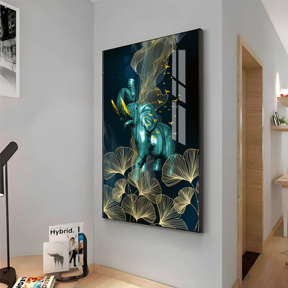 Blue Elephant Premium Acrylic Vertical Wall Art