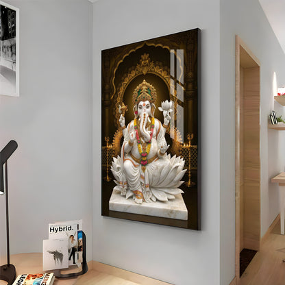 Vighnaharta ganesh Ji Premium Acrylic Vertical Wall Art