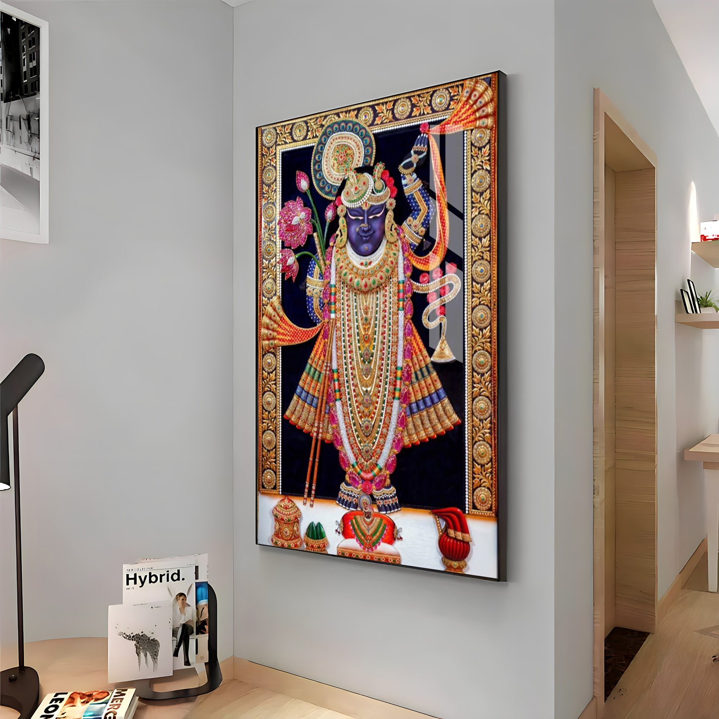 Lord Shrinathji Premium Acrylic Vertical Wall Art
