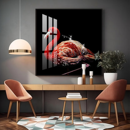 Flamingo Premium Acrylic Square Wall Art