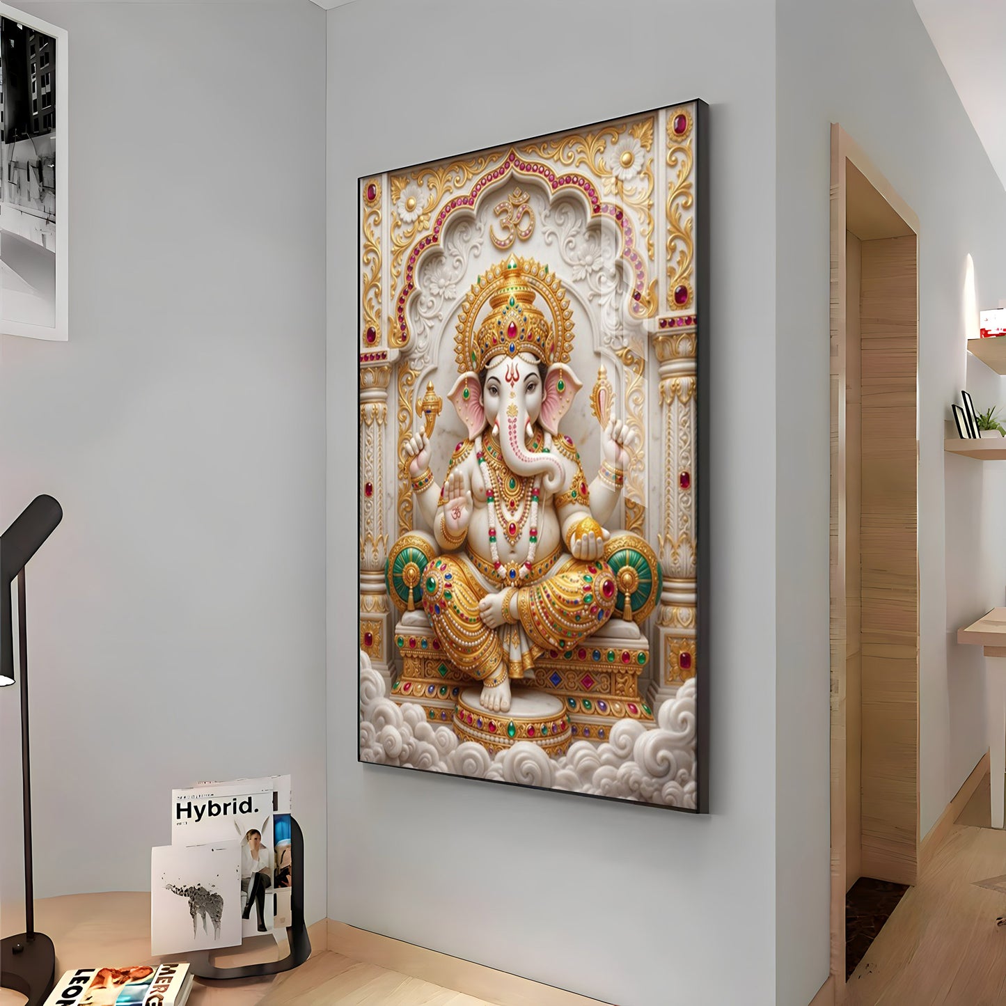 Hindu Deity Of Wisdom Ganesh ji Premium Acrylic Vertical Wall Art