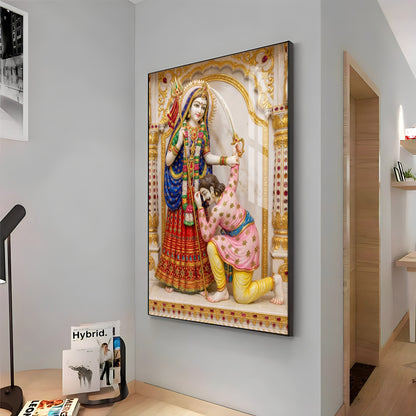 Hindu goddess Khodiyar Mata Premium Acrylic Vertical Wall Art