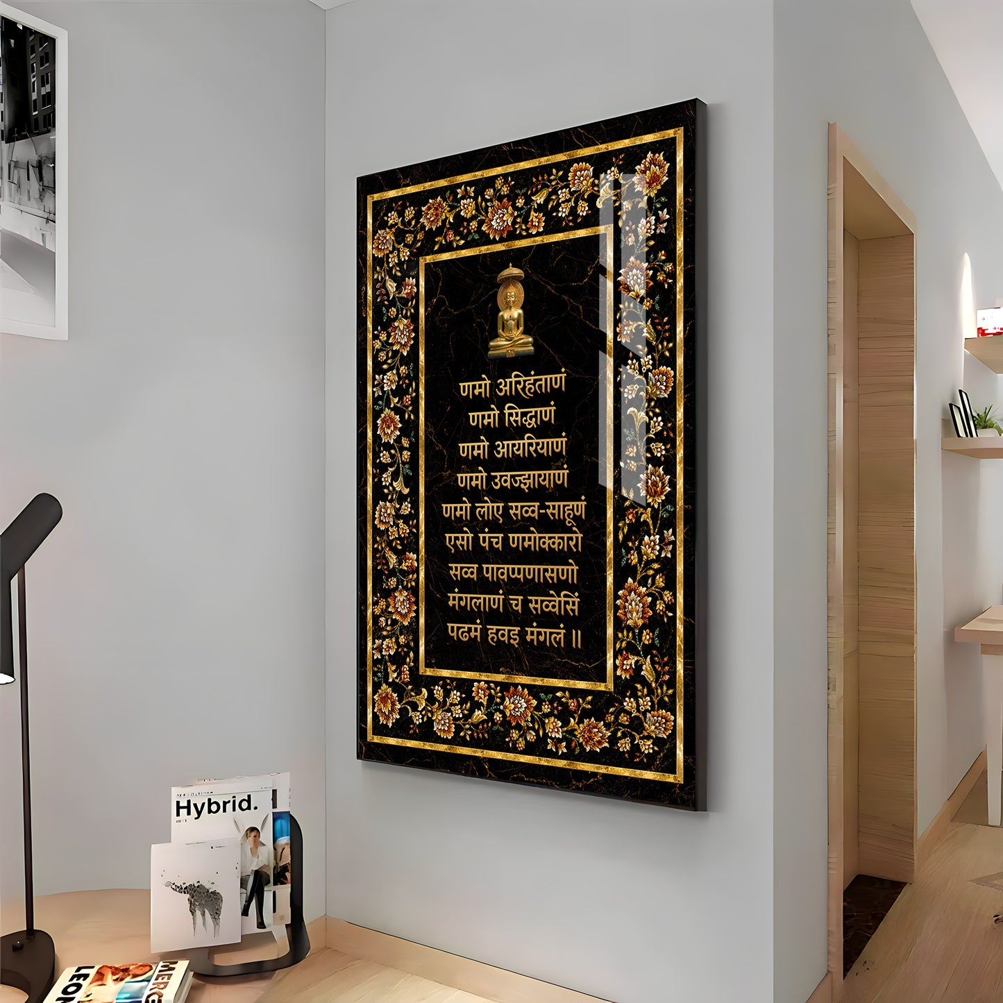 Navkar Maha Mantra Premium Acrylic Vertical Wall Art