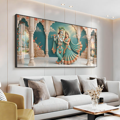 Hindu Deities Radha Krishna Premium Acrylic Horizontal Wall Art