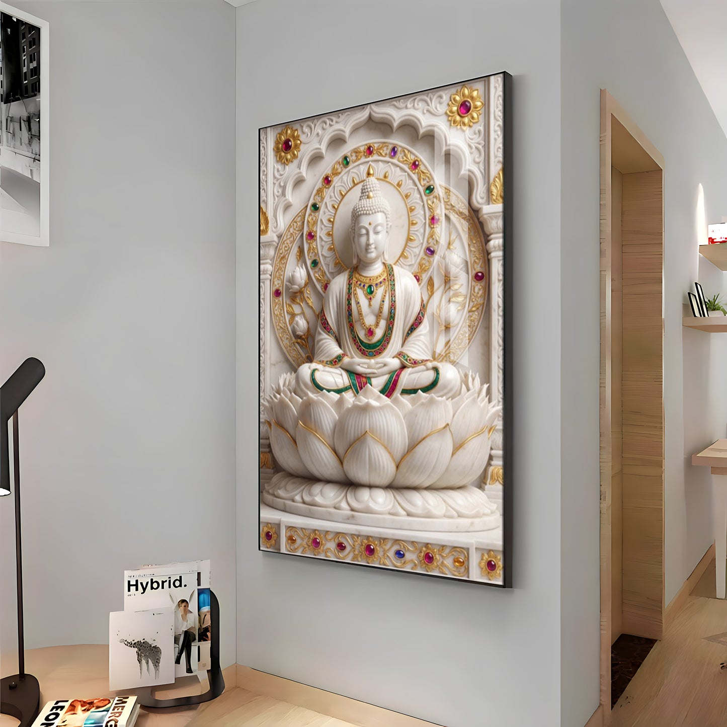 Peaceful Buddha Meditation Premium Acrylic Vertical Wall Art