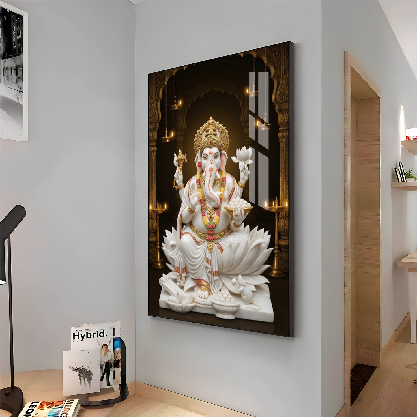 Divine Serenity Of Ganesh Ji Premium Acrylic Vertical Wall Art