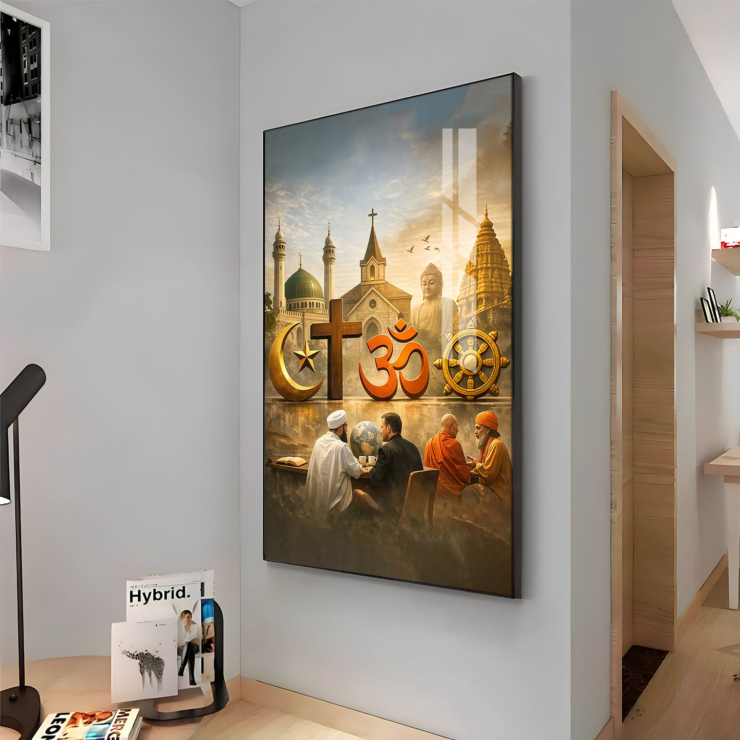 Religion Symbols Premium Acrylic Vertical Wall Art