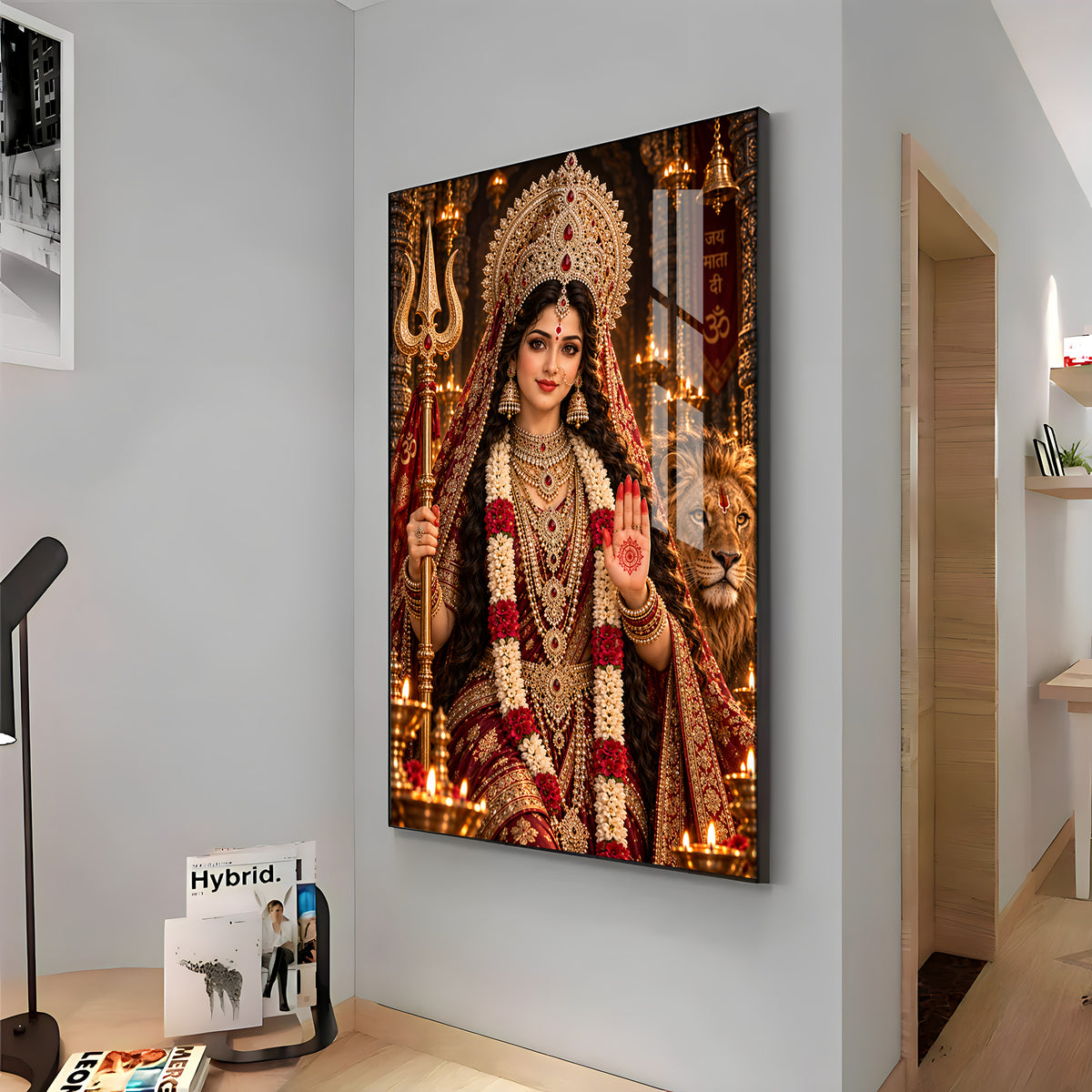 Durga Maa Premium Acrylic Vertical Wall Art