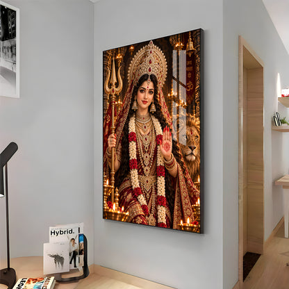 Durga Maa Premium Acrylic Vertical Wall Art