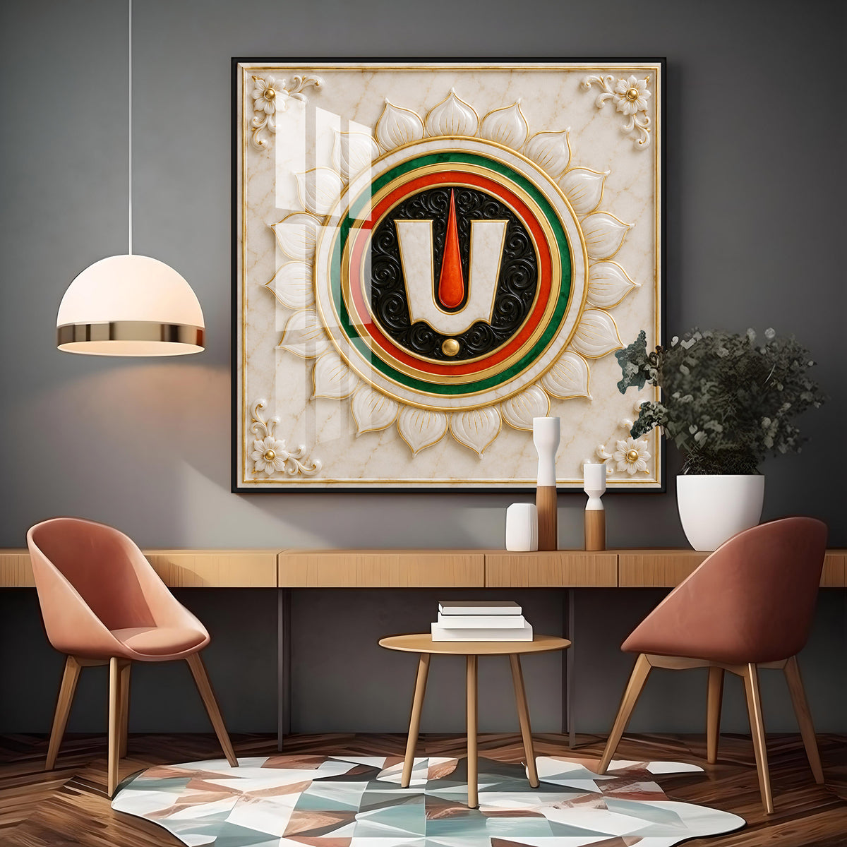 Sacred Thiruman Namam Premium Acrylic Square Wall Art