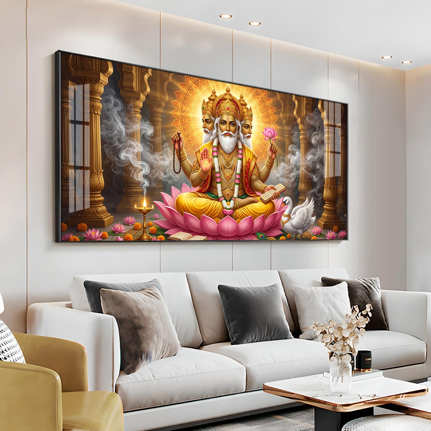 Depiction Of Lord Brahma Premium Acrylic Horizontal Wall Art