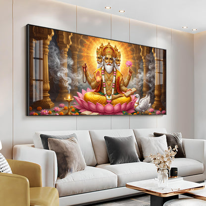 Depiction Of Lord Brahma Premium Acrylic Horizontal Wall Art