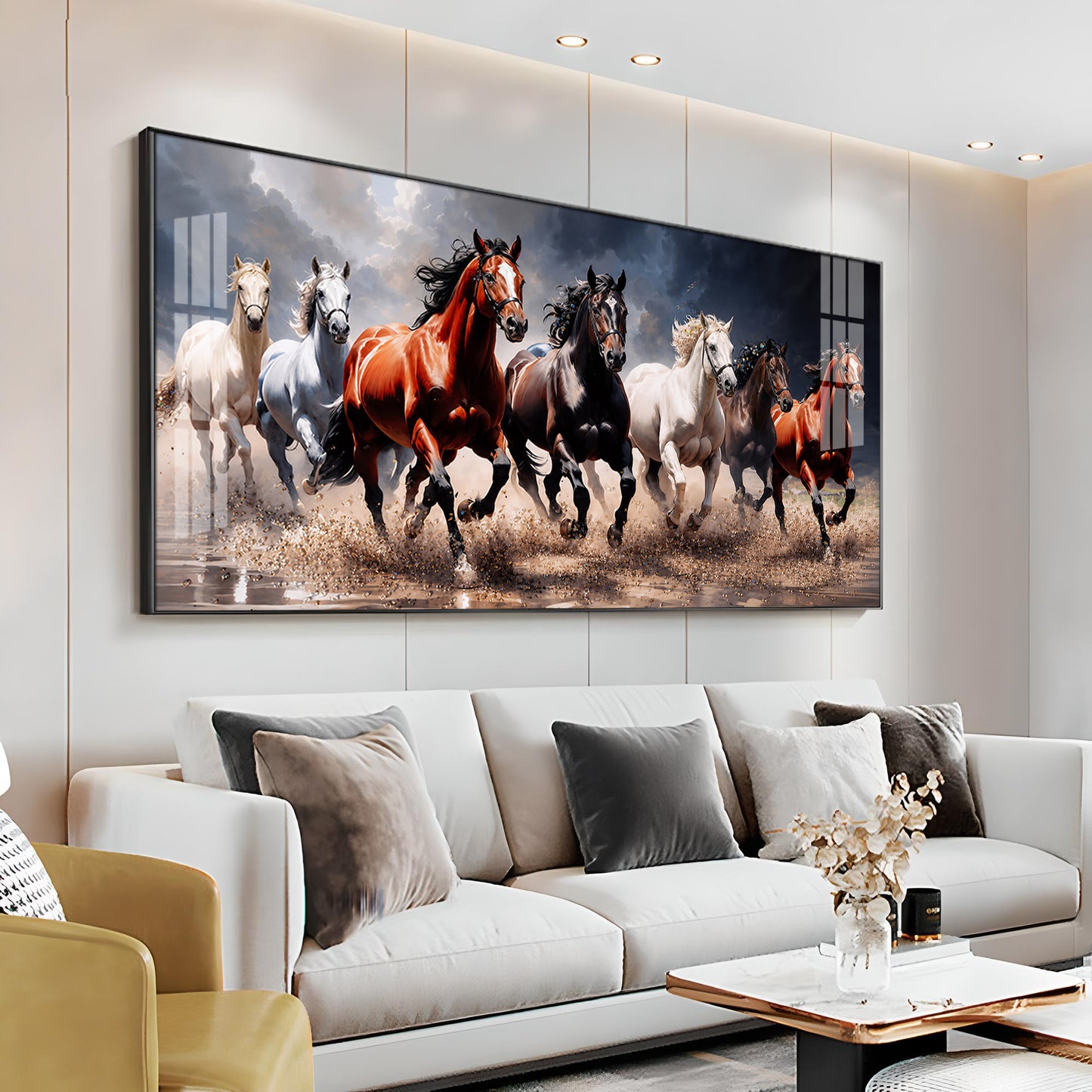 Seven Horses Run Wild Premium Acrylic Horizontal Wall Art