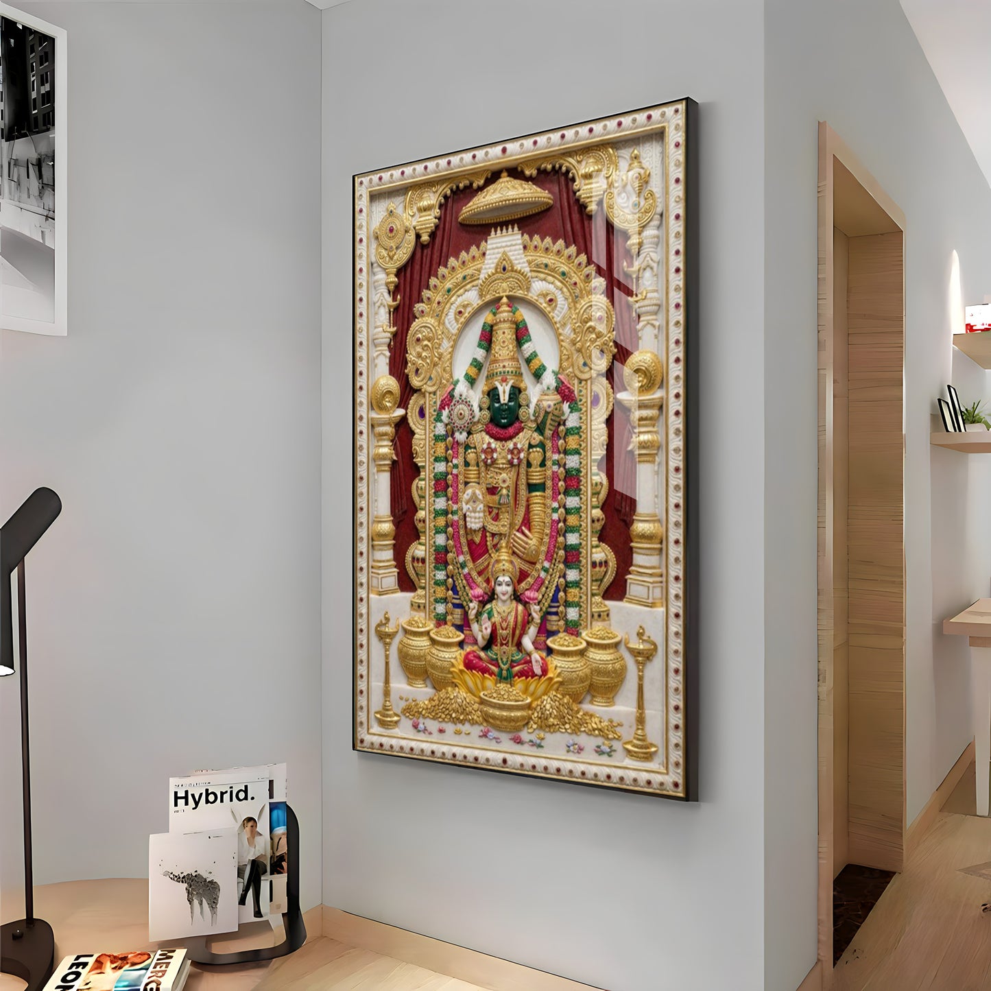Balaji Lakshmi Tanjore Premium Acrylic Vertical Wall Art