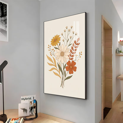 Boho Wildflower Bouquet Premium Acrylic Vertical Wall Art