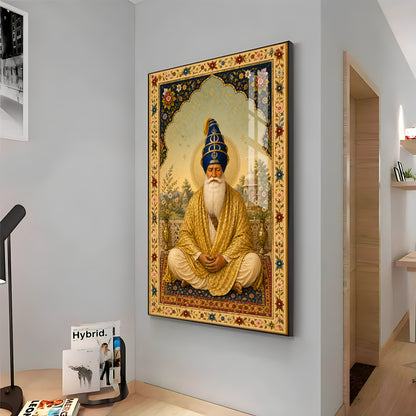 Guru Tegh Bahadur Ji Meditative Grace Premium Acrylic Vertical Wall Art