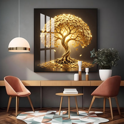 The Eternal Tree Kalpavriksha Premium Acrylic Square Wall Art