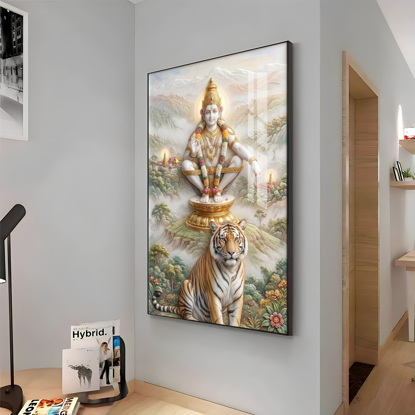 Ayyappa Swamy Ji Premium Acrylic Vertical Wall Art