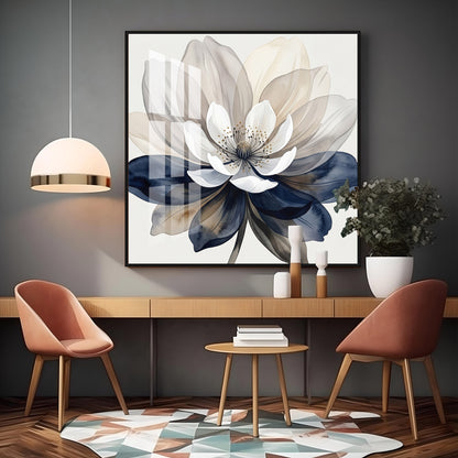 Whispering Petals Flower Premium Acrylic Square Wall Art