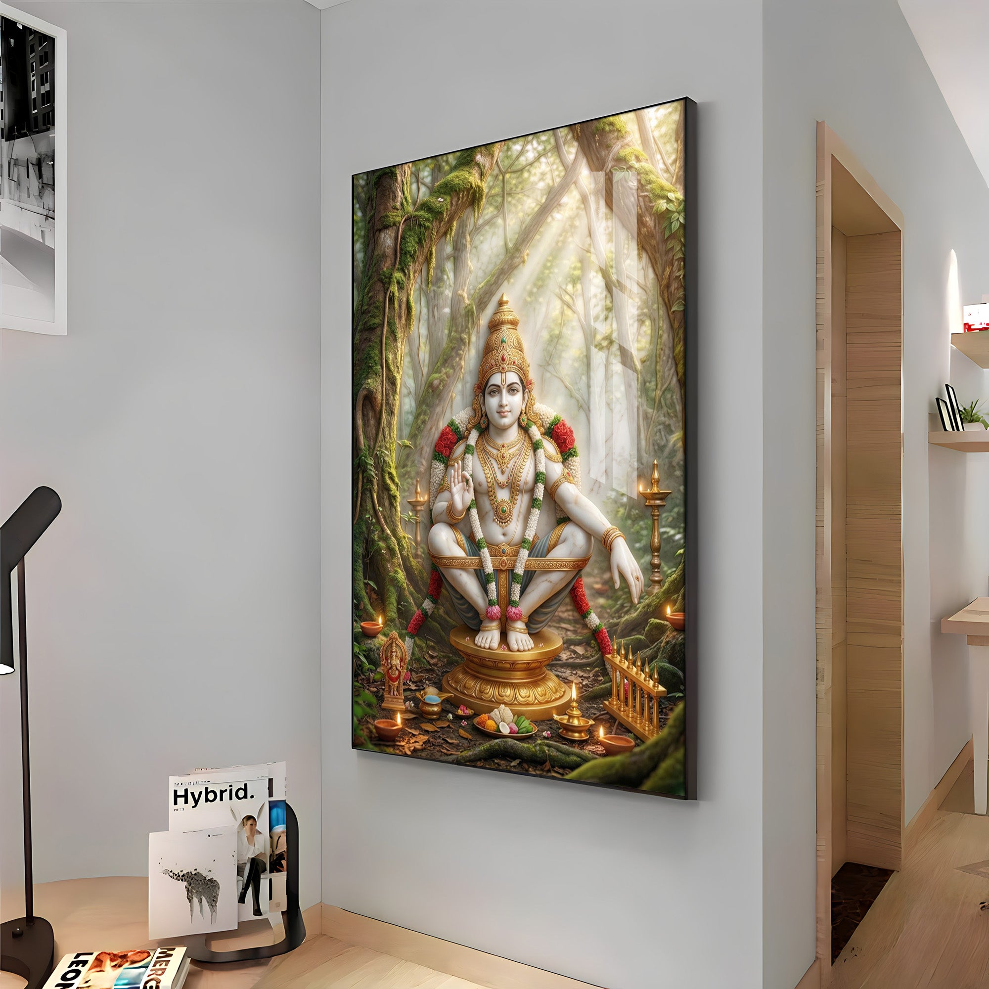 Divine Ayyappan Bhagwan Premium Acrylic Vertical Wall Art