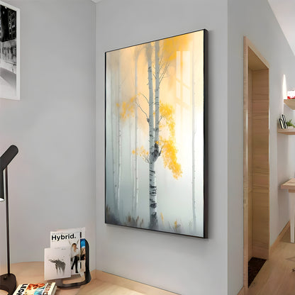 Serene Fogfall Tree Premium Acrylic Vertical Wall Art