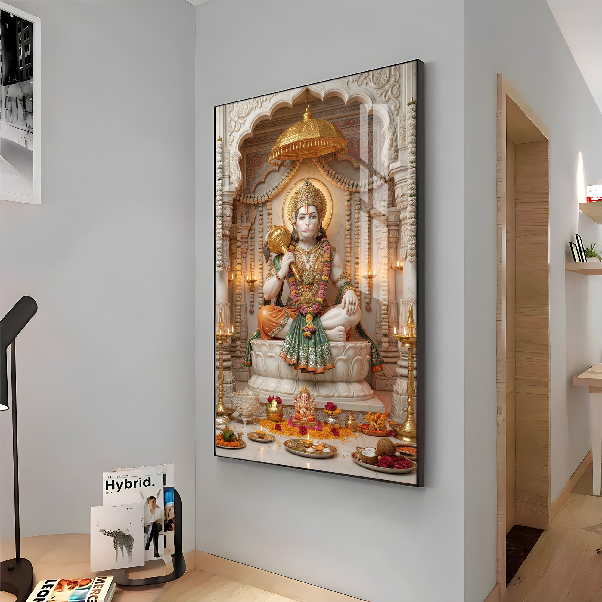 Lord Hanuman ji Premium Acrylic Vertical Wall Art