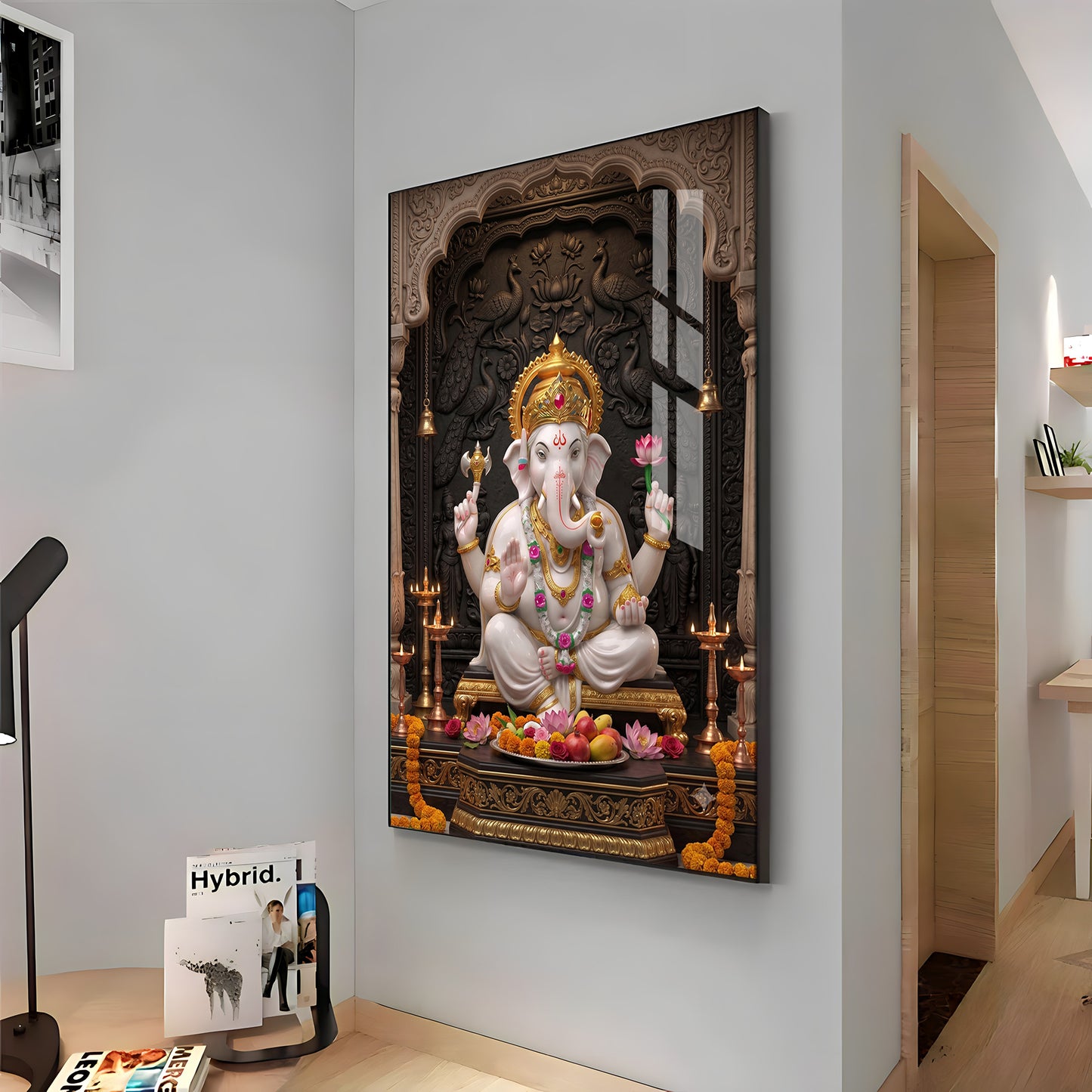 Divine Vighnaharta Ganesh Ji Premium Acrylic Vertical Wall Art