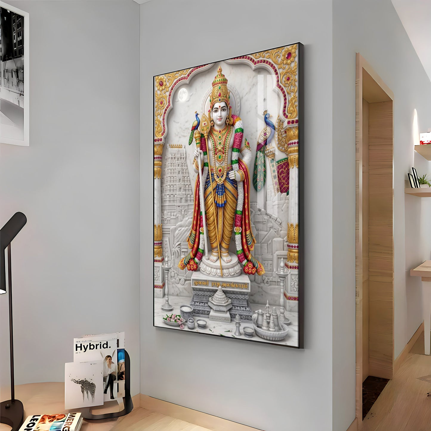 Divine Lord Subramanya Premium Acrylic Vertical Wall Art