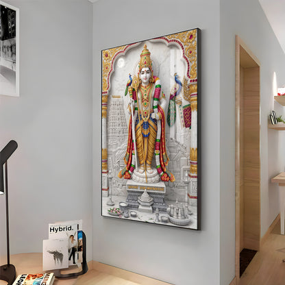 Divine Lord Subramanya Premium Acrylic Vertical Wall Art