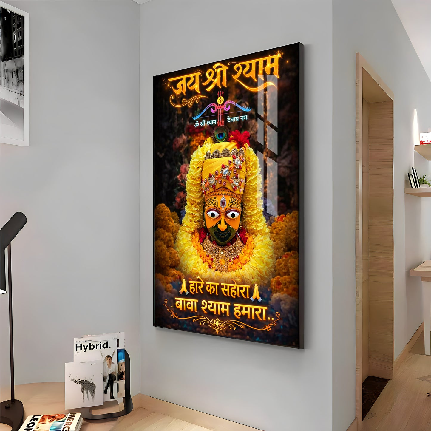 God Khatu Shyam Ji Premium Acrylic Vertical Wall Art
