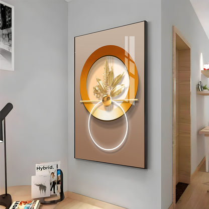Golden Leaf Embrace Premium Acrylic Vertical Wall Art
