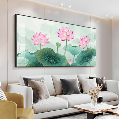 Lotus Flower Premium Acrylic Horizontal Wall Art