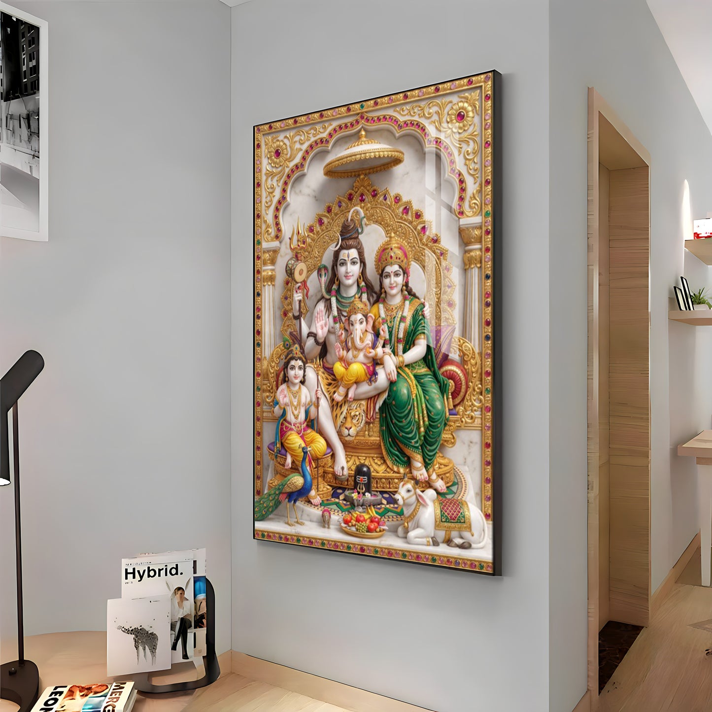 Shiva Parivar idol Premium Acrylic Vertical Wall Art