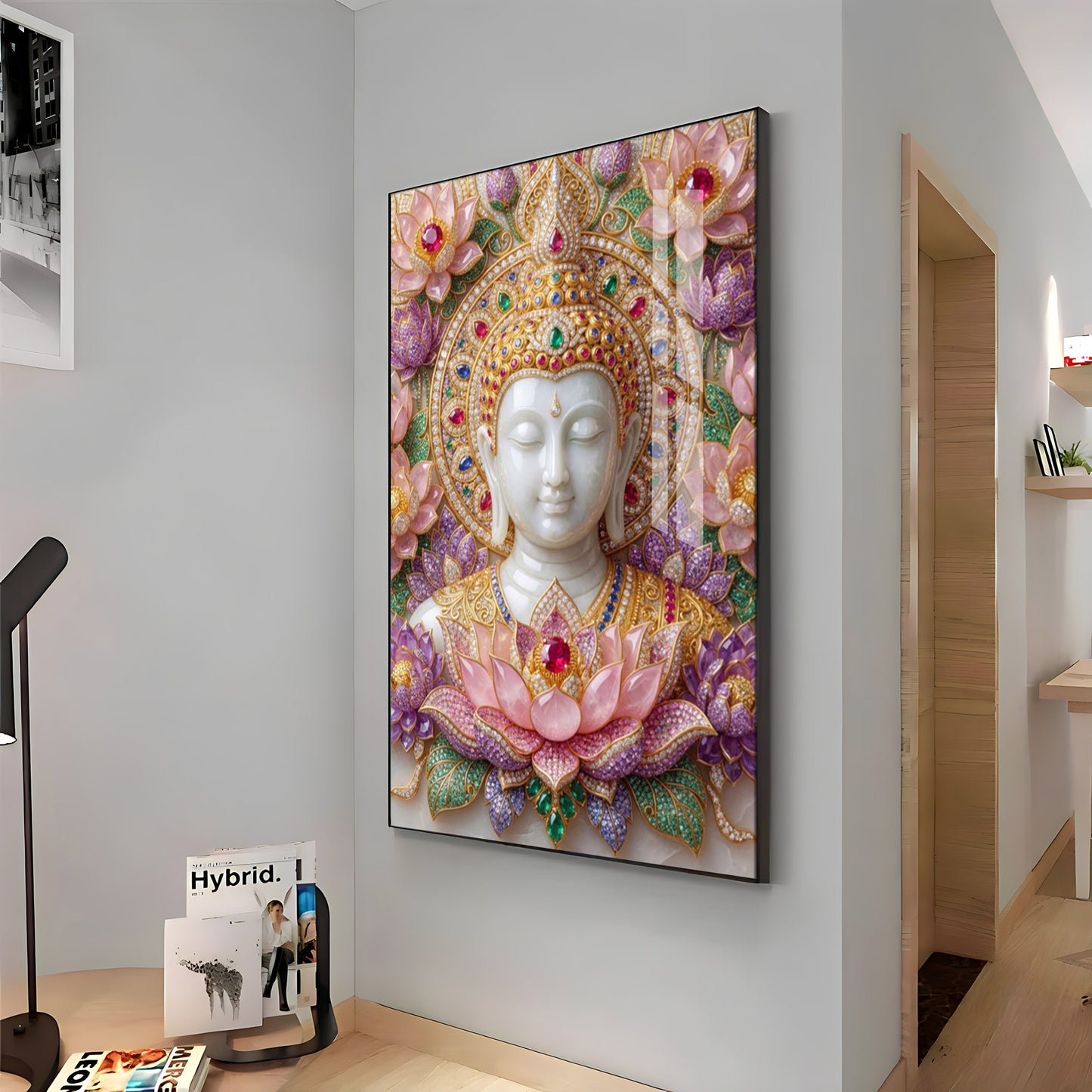 Lord Gautam Buddha Premium Acrylic Vertical Wall Art