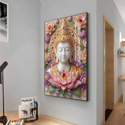 Lord Gautam Buddha Premium Acrylic Vertical Wall Art